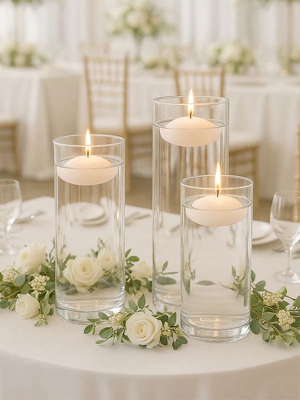 White 3” Floating Candles – Unscented, Long-Burning Event Floaters (24 Pack) - Image 3